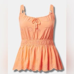 Torrid Eyelet Tie Front Sleeveless Tank